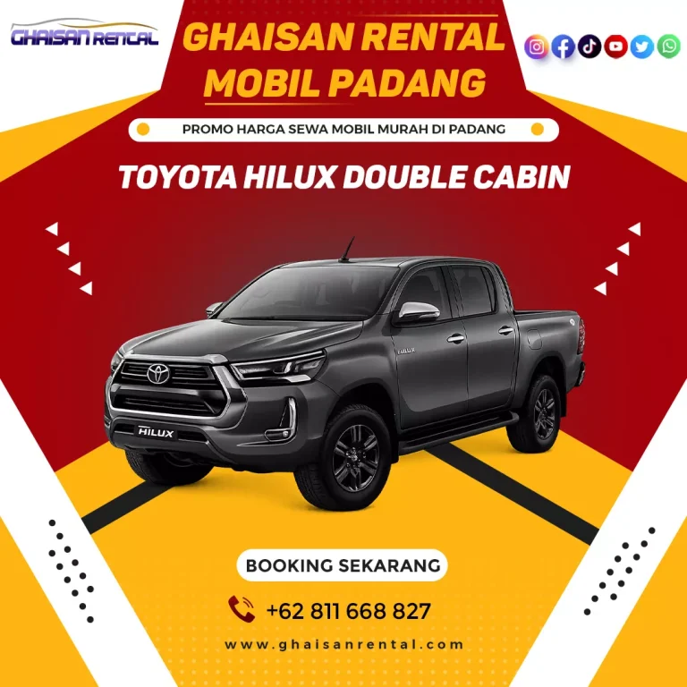 Sewa mobil Padang murah dengan sopir, Jenis mobil rental Hilux Double Cabin di Padang, Bukittinggi, Bandara Minangkabau